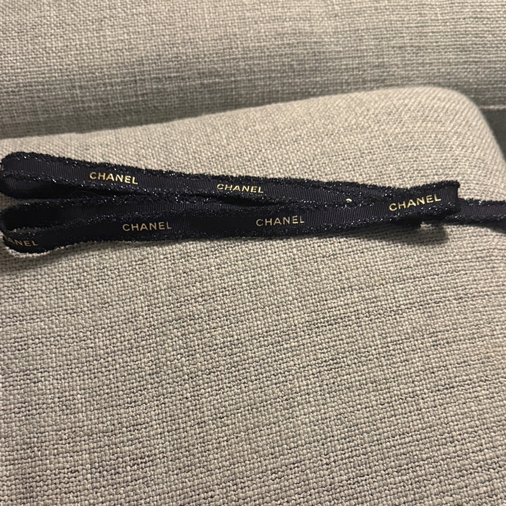 CHANEL Black and Gold Ribbon